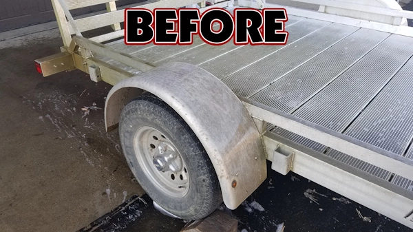 Trailer before aluminum wash service