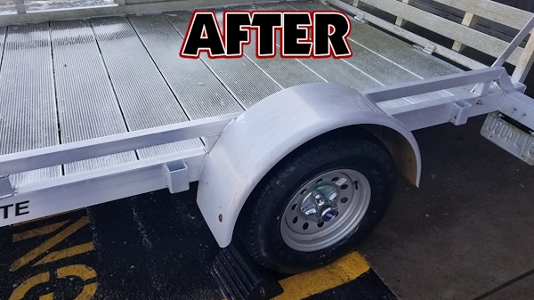 Trailer after aluminum wash service