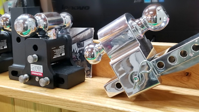 Aluminum and steel ball mounts in various sizes